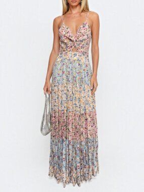 Angie Floral Peekaboo Tiered Maxi Dress